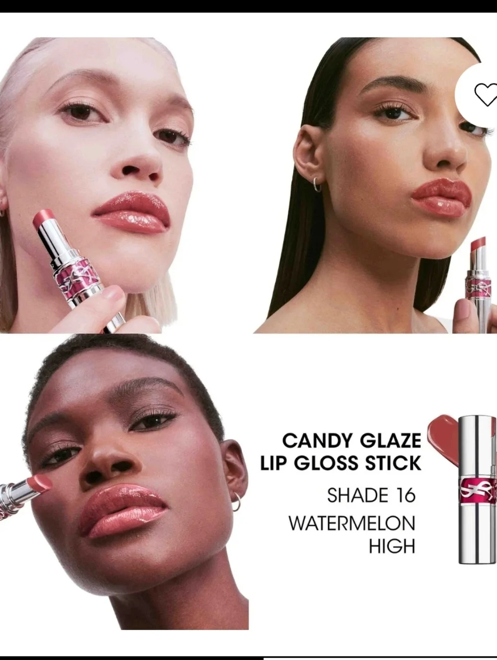 YSL CANDY GLAZE LIP GLOSS STICK IN WATERMELON HIGH BNIB